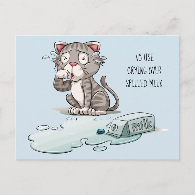 Crying Cat custom text & color postcard (Front)