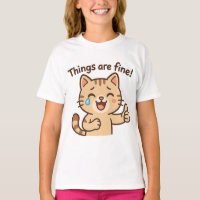 Crying Cat Sticker – “Things are fine!” Funny Cart