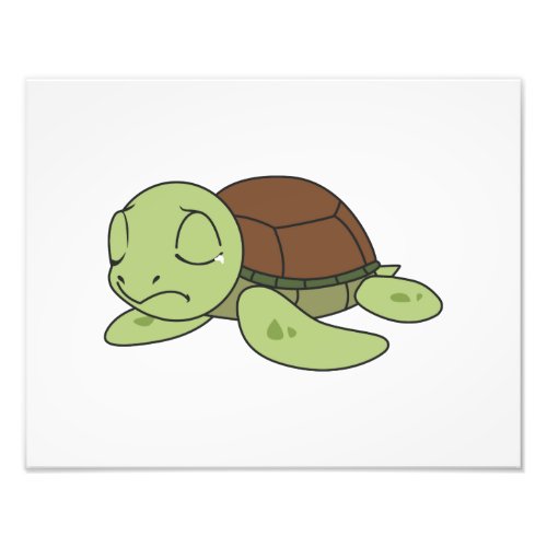 Crying Cute Baby Turtle Tortoise Greeting Card Photo Print