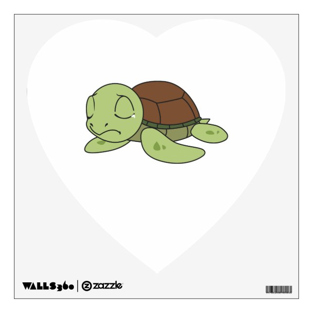 Crying Cute Baby Turtle Tortoise Greeting Card Wall Sticker (Front)