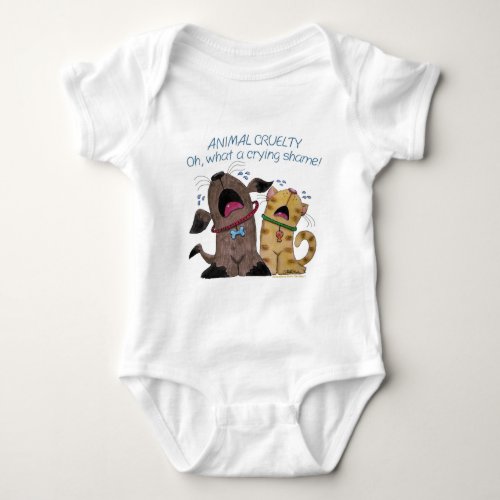 Crying Dog and Cat What a Crying Shame Baby Bodysuit