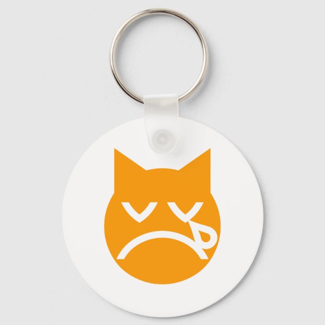 Crying Emoji Cat Keychain (Front)