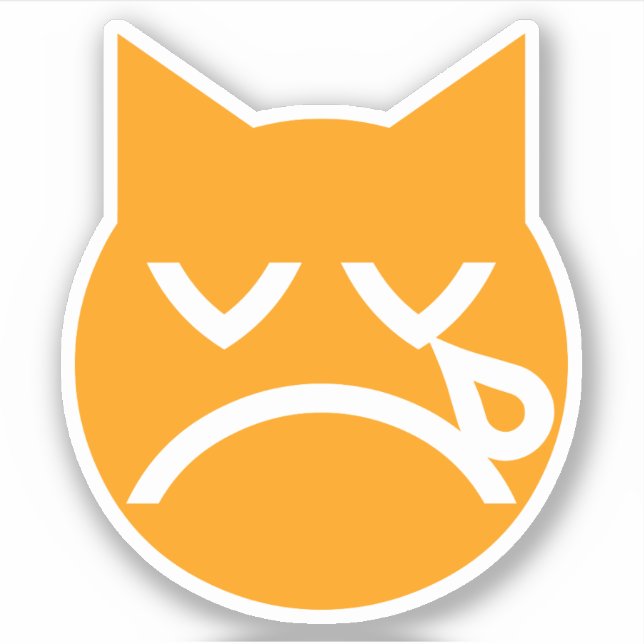 Crying Emoji Cat Sticker (Front)