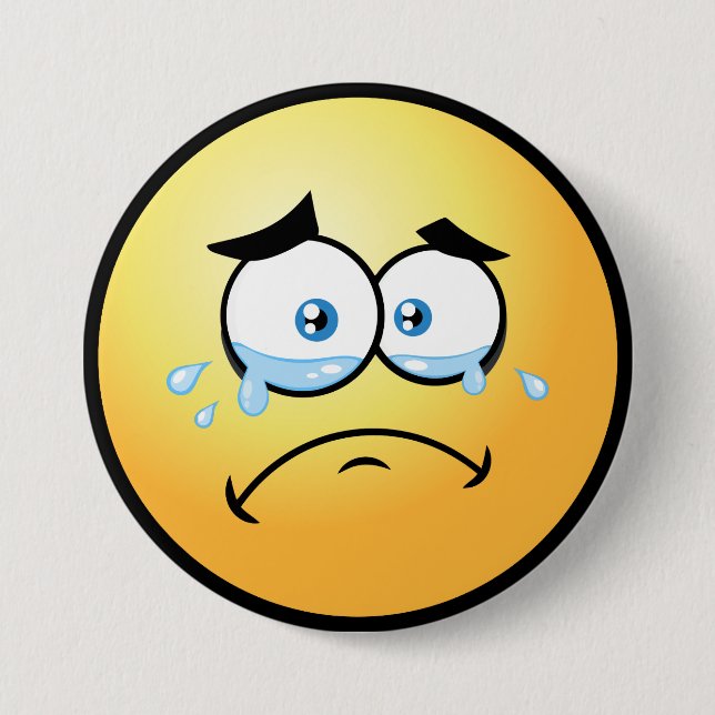 Crying Emoji Large Pinback Button (Front)