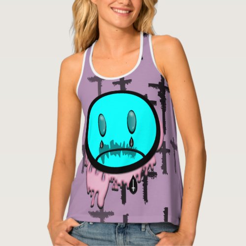 Crying Emoji Pastel Goth Girl  Top