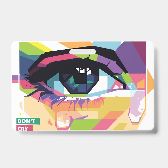 Crying eyes pop art badge (Front)
