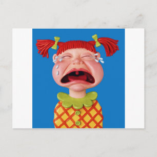 Crying Girl Postcard