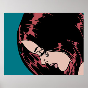 Crying girl (Vintage comic girl) Poster
