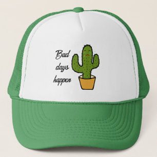 Crying green cactus trucker hat