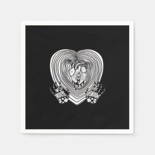 Crying Heart Classic - Skeleton Hands Heart Napkins