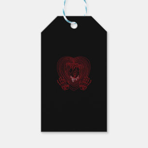 Crying Heart In Red Skeleton Hands Hearts Modern  Gift Tags