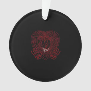 Crying Heart In Red Skeleton Hands Hearts Modern Ornament