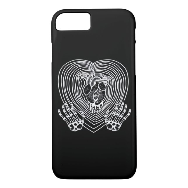 Crying Heart In White  - Skeleton Hands Hearts Case-Mate iPhone Case (Back)