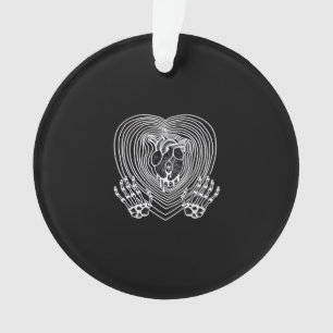 Crying Heart In White Skeleton Hands Hearts Modern Ornament