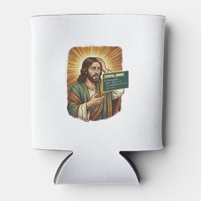Crying Jesus Syntax Error Coding Programmer Softwa Can Cooler (Front)
