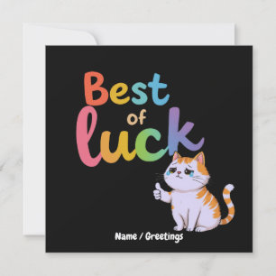 Crying Meme Cat Sarcastic Good Luck Illustration Invitation
