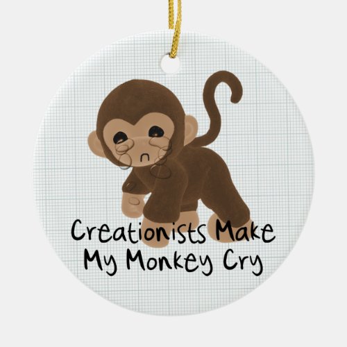 Crying Monkey Ceramic Ornament