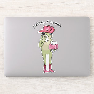 Crying Over Fictional Characters Cute Sad Frog Tis Sticker