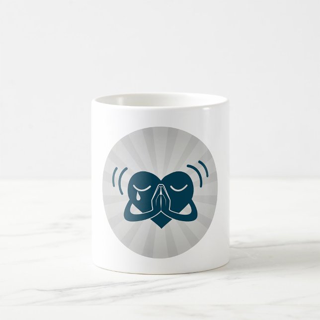Crying Prayer Heart Minimal Spiritual Coffee Mug (Creator Uploaded)