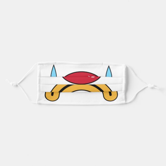 Crying Sad Clown Nose Face Mask (Front, Folded)