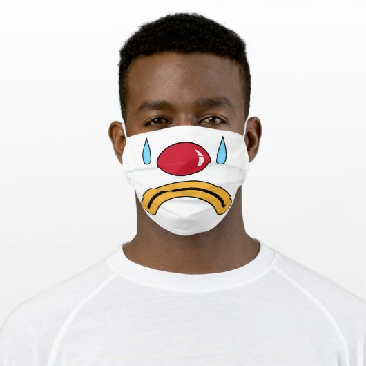 Crying Sad Clown Nose Face Mask (Worn)