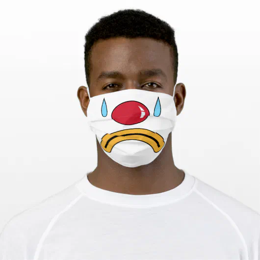 Crying Sad Clown Nose Face Mask | Zazzle