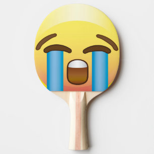 Crying Sad Tears Emoji Face Ping Pong Paddle