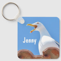 Crying Seagull - Personalized Name Keychain