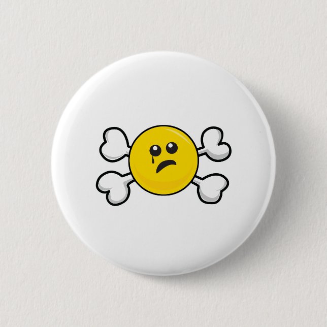 crying Skull and Crossbones Button (Front)
