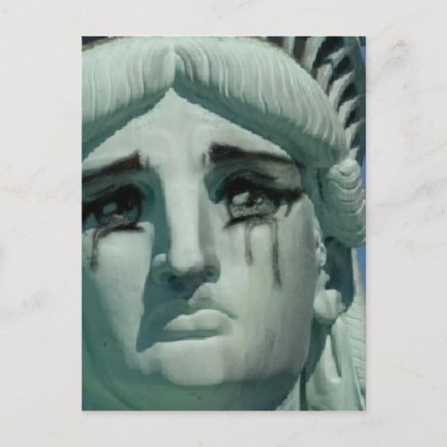 Crying Statue of Liberty Postcard