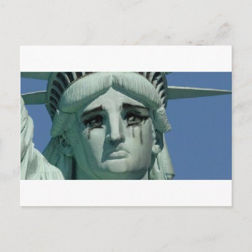 Crying Statue of Liberty Postcard