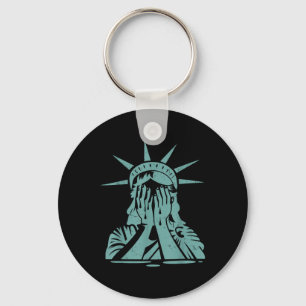 Crying Statue Of Liberty Protest Keychain