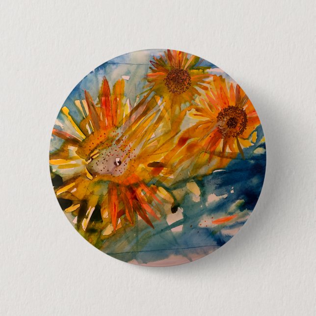 crying sunflowers button (Front)