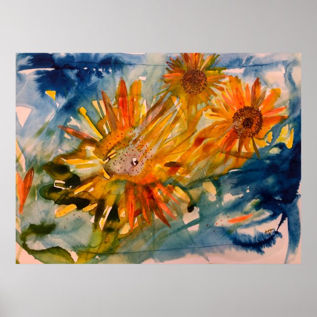 crying sunflowers canvas print (Front)