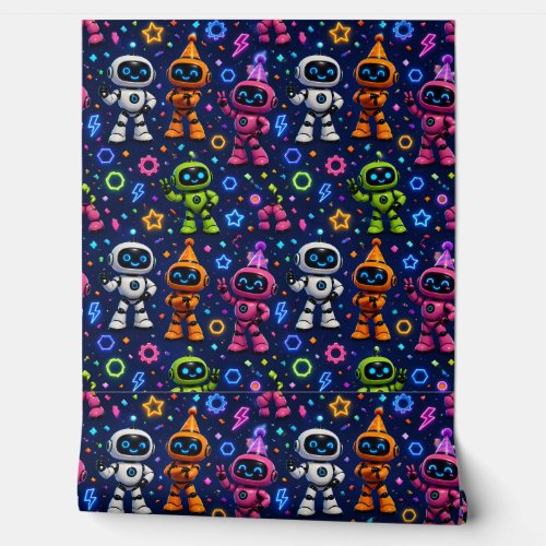 Cryo crew cute robot seamless pattern wallpaper co