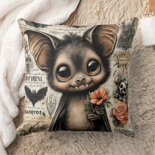 Crypt Charm: The Bloom Beneath the Moon Throw Pillow