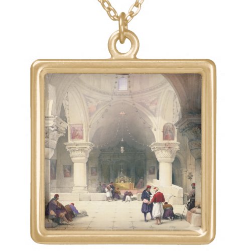 Crypt of the Holy Sepulchre Jerusalem plate 20 f Gold Plated Necklace