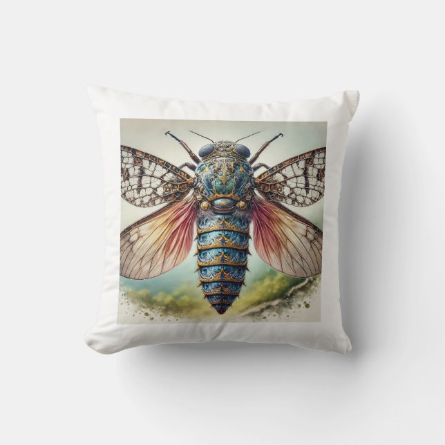 Cryptaspasma Insect 050824IREF231 - Watercolor Throw Pillow (Front)