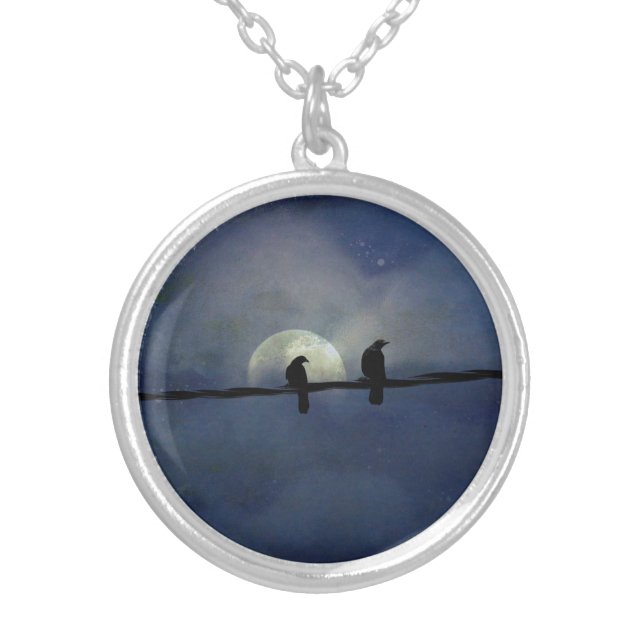 Cryptic Crows Silver Plated Necklace (Front)