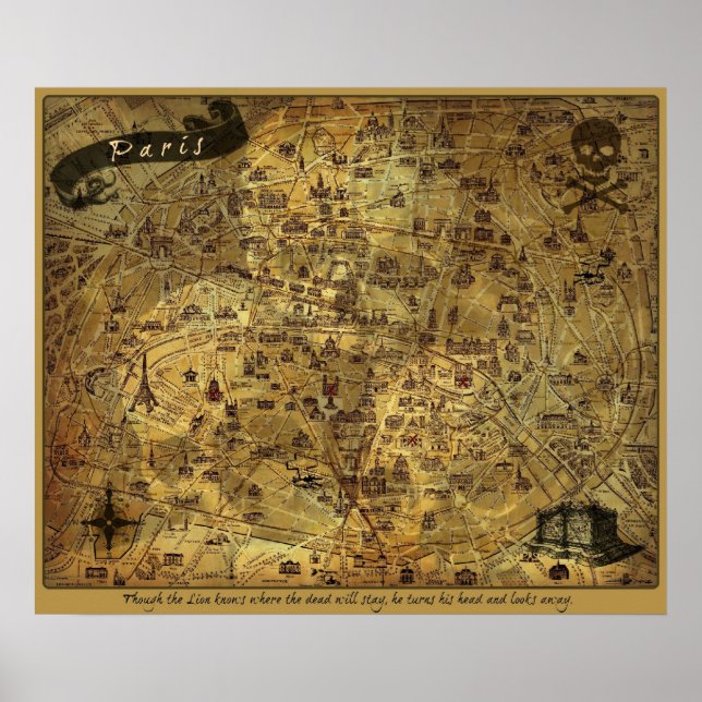 Cryptic Treasure Map of Paris Poster (Front)