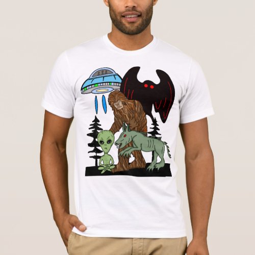 Cryptid Big Foot Alien Mothman UFO Chupacabra  T_Shirt