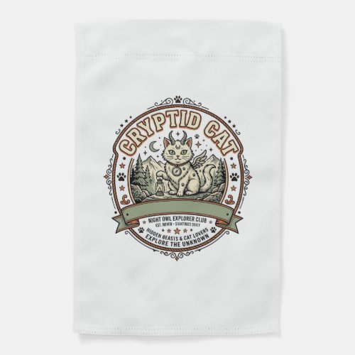 Cryptid Cat Cryptid Cat Vintage Vector Art Shirt D Garden Flag