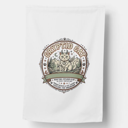 Cryptid Cat Cryptid Cat Vintage Vector Art Shirt D House Flag