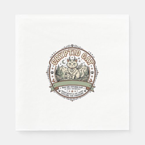 Cryptid Cat Cryptid Cat Vintage Vector Art Shirt D Napkins