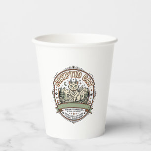Cryptid Cat Cryptid Cat Vintage Vector Art Shirt D Paper Cups