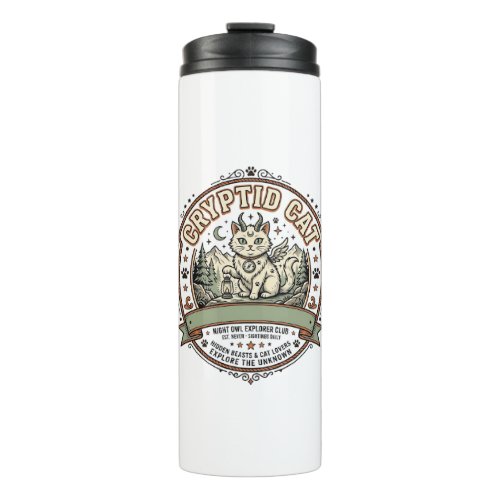 Cryptid Cat Cryptid Cat Vintage Vector Art Shirt D Thermal Tumbler
