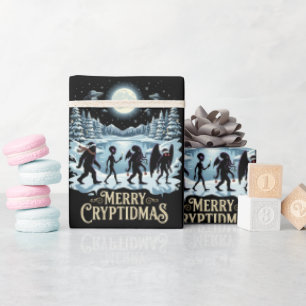 Cryptid Christmas Bigfoot Alien Mothman Wrapping Paper
