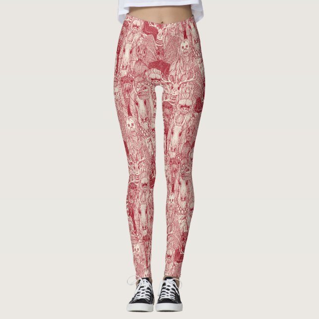 cryptid crowd red pearl leggings (Front)