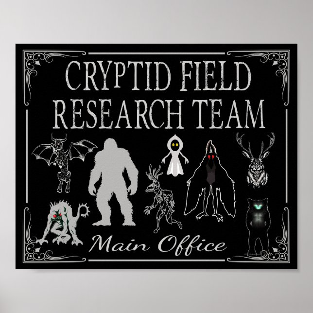Cryptid Field Research Team Main Office Bigfoot Poster (Front)
