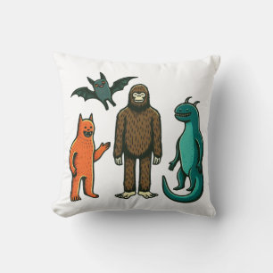 Cryptid Friends: Bigfoot, Chupacabra, etc. Pillow